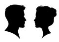 Man And Woman Silhouette Face To Face